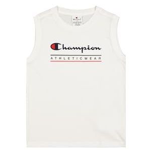 Champion Jongens Legacy Graphic Mouwloos T-shirt met ronde hals en groot logo tanktop, Wit (Ww001), 7-8 jaar