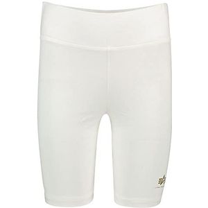 Alpha Industries Basic Bike Shorts SL Foil Print Short voor dames White/Yellow Gold