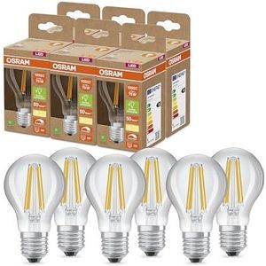 OSRAM SUPERSTAR+ standard filament 75 LED-pære, E27, klassisk pæreform, 5,7W, 1055lm, 2700K, varmt hvidt lys, dæmpbar, LED-glødetrådsteknologi, meget lavt energiforbrug, energieffektivitetsklasse B