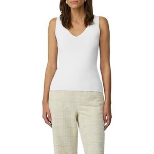 Imprimé - Top - Wit - V-hals - Mouwloos - Slim Fit