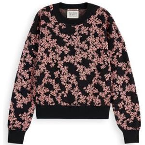 Scotch & Soda Jacquard Relaxed Pullover, Nieuw Blossom Floral Jacquard 072, S