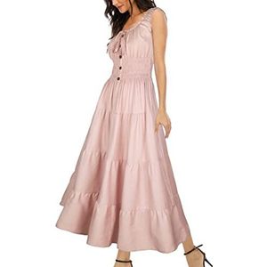 OSTOO Women's 2025 Summer Boho Floral Print Tiered Casual Flowy Long Maxi Dress(Pink,XXL)