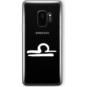 Zokko Beschermhoes voor Galaxy S9, motief: weegschaal, zacht, transparant, witte inkt.