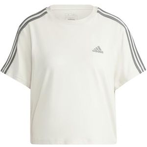 adidas Dames Essentials 3-Stripes Single Jersey Crop Top, alumina, XL