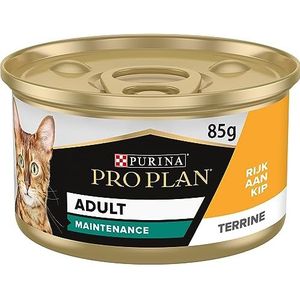 PRO PLAN® Adult Kat Terrine Rijk aan Kip kattenvoer nat 85g (24 Blikjes; 2,04kg)