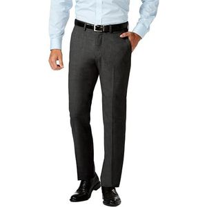 Haggar Heren J.m 4-Way Stretch Superflex Taille Slim Fit Platte Voorkant Casual Broek, Houtskool Hei, 33W / 30L