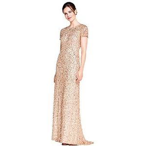 Adrianna Papell 91874600 dames jurk maxi scoop, 38,champagne/goud
