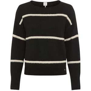 BRAX Damesstijl. Lisa Lichtgewicht Alpaca Pailletten Streep Trui, 02 Zwart, 12, 02 Zwart, 38