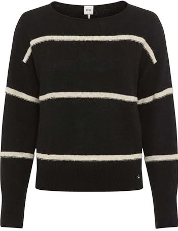 BRAX Damesstijl. Lisa Lichtgewicht Alpaca Pailletten Streep Trui, 02 Zwart, 12, 02 Zwart, 38