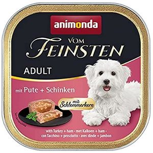 animonda Vom Feinsten Volwassen hondenvoer, natvoer voor volwassen honden, slemmerkern met kalkoen + ham 22 x 150 g