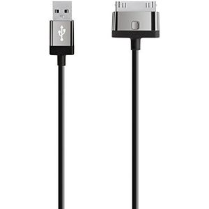 Belkin Oplaad-/sync-kabel (2 m kabellengte, geschikt voor Apple iPod/iPhone/iPad, 30-pins aansluiting) zwart