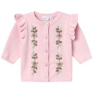 NAME IT Meisje gebreid vest lange, roze, 56 cm