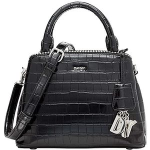 DKNY Dames Paige Sm schoudertas schooltas, zwart/zilver