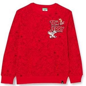 United Colors of Benetton Sweatshirt met ronde hals en lange mouwen voor kinderen en jongeren, Rood 73a, 140