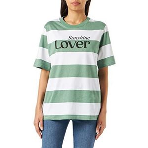 United Colors of Benetton Dames T-Shirt, Lichtgroen, gestreept, 69 uur, S