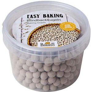 Birkmann 429345 Easy Baking, herbruikbare blindbakballen van keramiek, bakwten voor het verzwaren van deeg, 700 g in praktische opbergdoos, hittebestendig tot 230 °C
