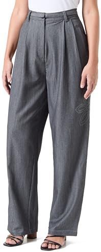 Desigual, Dames, Broeken, Zwart, Maat: L