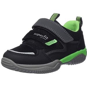 Superfit Storm Sneakers voor heren, zwart, groen 0000, 32 EU Schmal