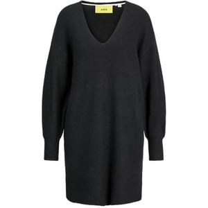 Jack & Jones Jxeffie Diverse V-hals Jurk Neck, Zwart/Detail:/Moonbeam Neck Piping, S