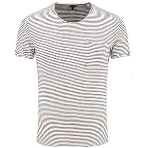 KEY LARGO Heren Orbit Ronde T-Shirt, Offwhite-Navy (2072), XL