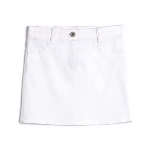 Koton Girls's Mini-zakken, button detail, katoenen rok, wit (000), 7-8 Jaar