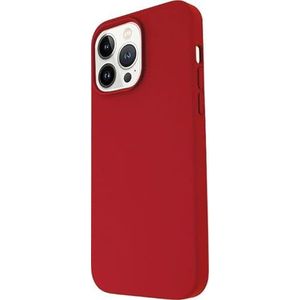 JT Berlin Steglitz vloeibare siliconen dunne beschermhoes compatibel met Apple iPhone 14 Pro siliconen hoesje [draadloos opladen compatibel, zachte microfiber binnenvoering] rood