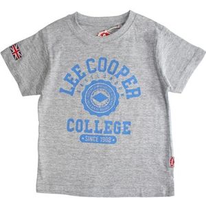 Lee cooper T-shirt voor kinderen, korte mouwen, katoen, polyester, grijs, 10 jaar, Grijs, 10 jaar