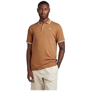 G-STAR RAW Dunda Slim Stripe Poloshirt Poloshirt voor heren, bruin (Chipmunk D17127-5864-3886), S, bruin (Chipmunk D17127-5864-3886), S