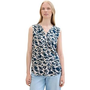 TOM TAILOR Damesblouse, 35286 - blauw abstract bloemendesign, 34