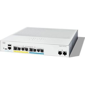 Cisco - Catalyst 1300-8MGP-2X Managed Switch - 4 GE-poorten - 4 2.5GE poorten - PoE - 2 SFP+ 10GE poorten