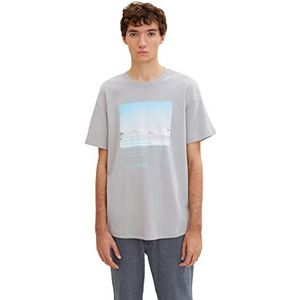 TOM TAILOR Denim Uomini T-shirt met print 1033996, 10921 - Explicit Grey, L