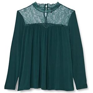 VERO MODA CURVE Vmolivia damesblouse met 3/4 mouwen, ronde blouse, zeemos, S-42/44
