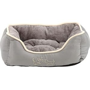 Dehner Honden- en kattenbed Sammy, ca. 61 x 48 x 18 cm, polyester, grijs