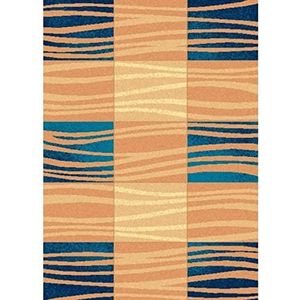 CREVICOSTA Quality Mark Marcas DE Calidad Vloerkleed Nerea 231, modern design, grote en golvende strepen (70 x 135 cm, blauw)