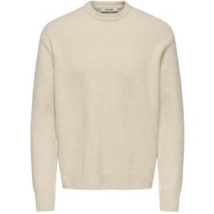 Only & Sons - Onsjames Rlx Crew Knit - Trui - Oatmeal