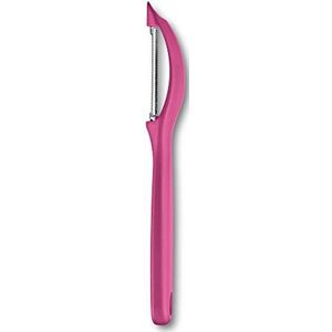 Victorinox, 7.6075.5, Kitchen Utensils, Universalschäler, Extra scharfe Klinge, Mikrozahnung, robuster Kunststoff-Griff, Pink, Made in Switzerland, Spülmaschinengeeignet