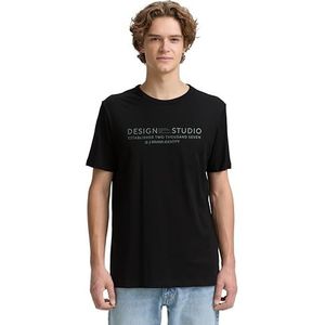 TOM TAILOR DENIM - Shirt - Groen - Normale Pasvorm - Kwartmouw