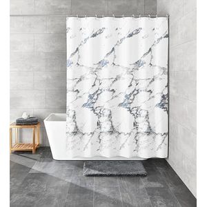 Kleine Wolke Marble douchegordijn, polyester, antraciet, 180 x 200 cm