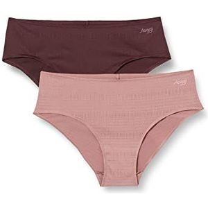 Sloggi Dames ZERO +Motion Hipster C2P ondergoed (Pack van 2), Bruin - Donker Combinatie, XS