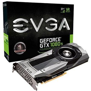 EVGA GeForce GTX 1080 Ti FOUNDERS EDITION GAMING, 11GB GDDR5X, LED, DX12 OSD-ondersteuning (PXOC) grafische kaart 11G-P4-6390-KR