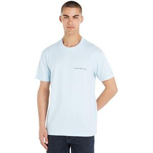 Calvin Klein Jeans Heren Institutioneel T-shirt S/S gebreide tops, Keepsake Blauw, XXL grote maten
