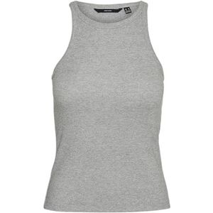 VERO MODA VMCHLOE Lurex Short Tank Top JRS NOOS, Lichtgrijs gemêleerd/detail: zilver Lurex, XS