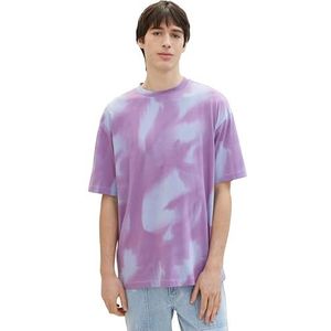 TOM TAILOR Denim T-shirt voor heren, 34822 - Blauw Paars Soft Camouflage, L