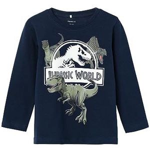 Vero Moda Nmmnijal Jurassic Ls Top Noos Sky voor jongens, Dark Sapphire, 116