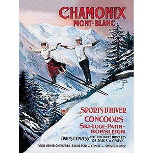 Chamonix Mont-Blanc 60x80cm Canvas Print, meerkleurig