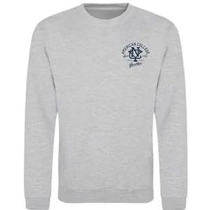 AMERICAN COLLEGE USA Sweatshirt Sweatshirt Print Warme Kleding Unisex Mannen en Vrouwen Casual Model ACSCRW6 MELL Grey XS, Grijs, XS