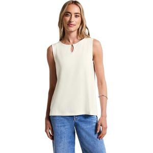 STREET ONE - Shirttop - Offwhite - Mouwloos - Met Uitsparing