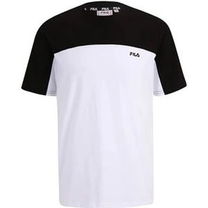 FILA Heren BLANKENBURG Blocked T-shirt, helder wit-zwart, XS, wit-zwart, XS