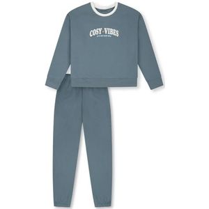 Schiesser Meisjespyjama set warme kwaliteit badstof - fleece - sweat - maat 140 tot 176, Mineraal_181973, 140