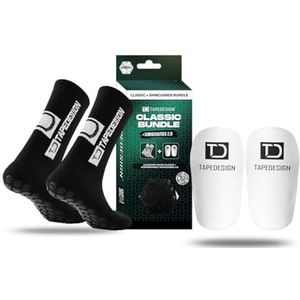 Tapedesign – Bundle Allround Socks Classic + Shinguards 2.0 – antislip voetbalsokken & ultralichte scheenbeschermers – perfecte grip & comfort – anti-slip technologie voor training en spel